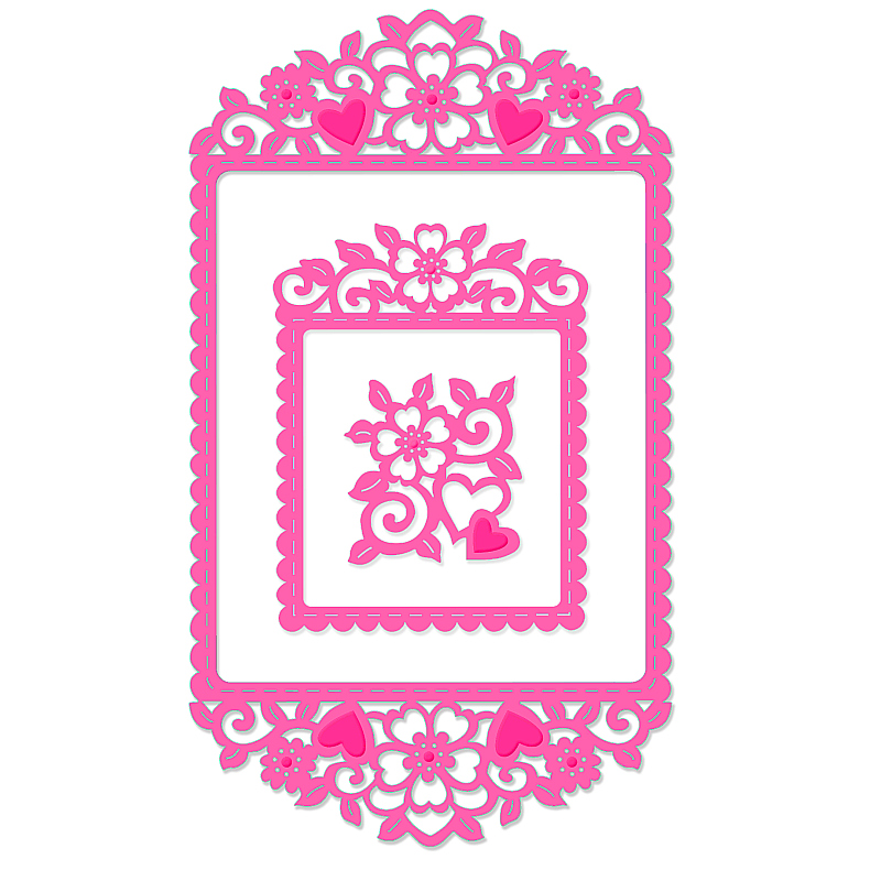 Sweet Dixie Heart & Flowers Frame die set