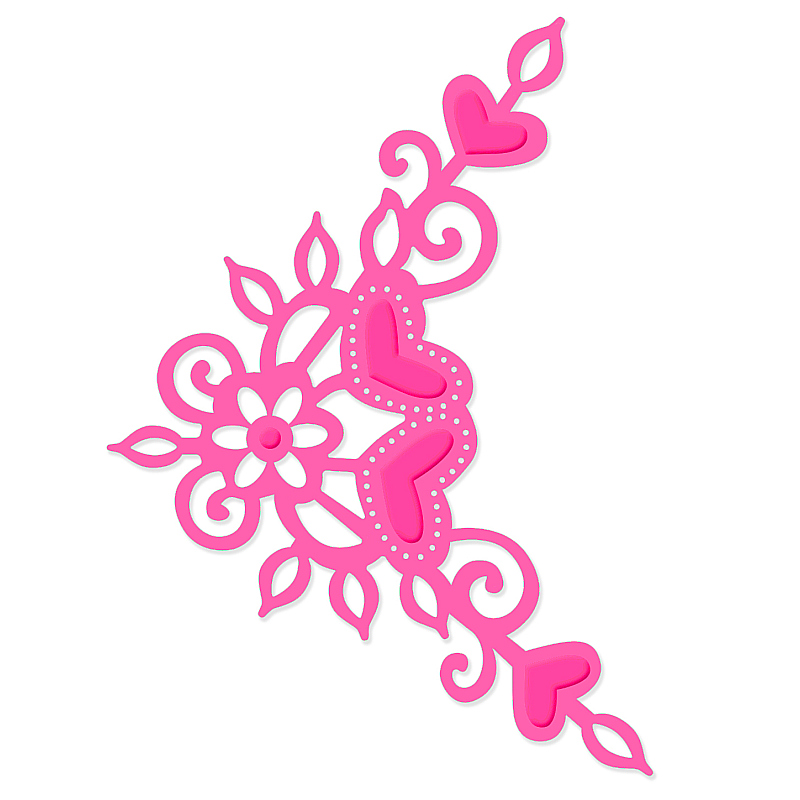 Sweet Dixie Heart Corner die set