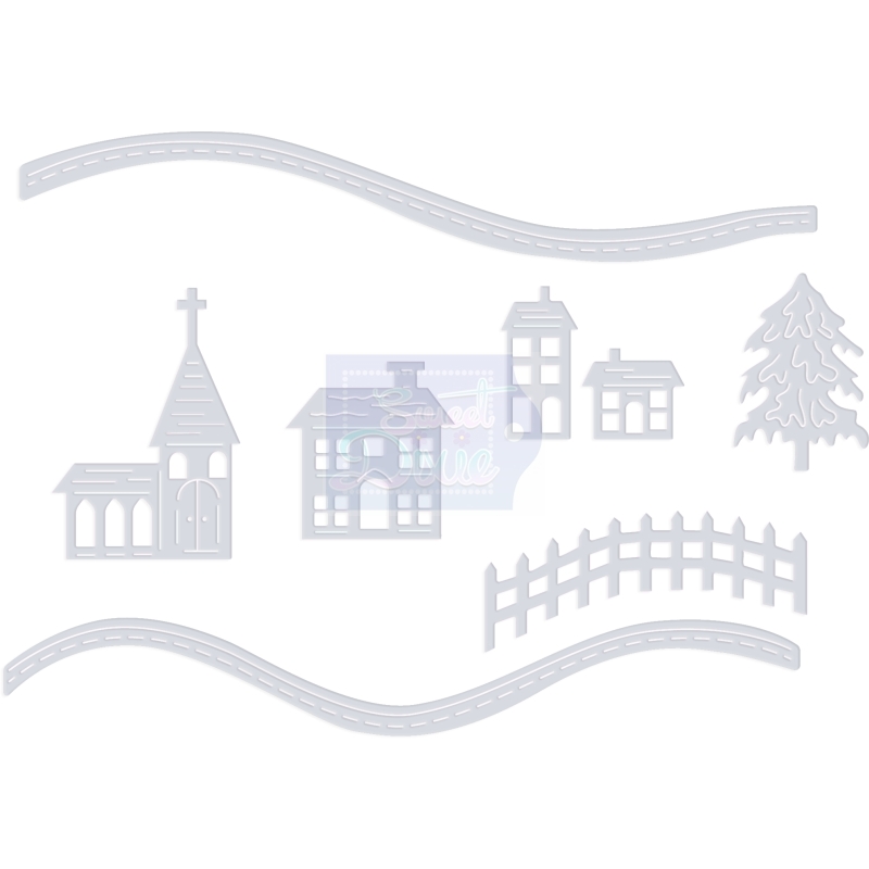 Sweet Dixie Snowy Scene Houses (set #1)