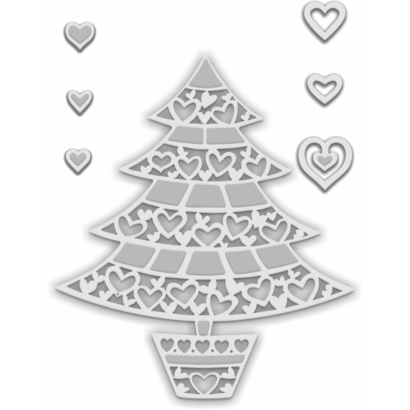 Sweet Dixie Hearts Christmas Tree die set