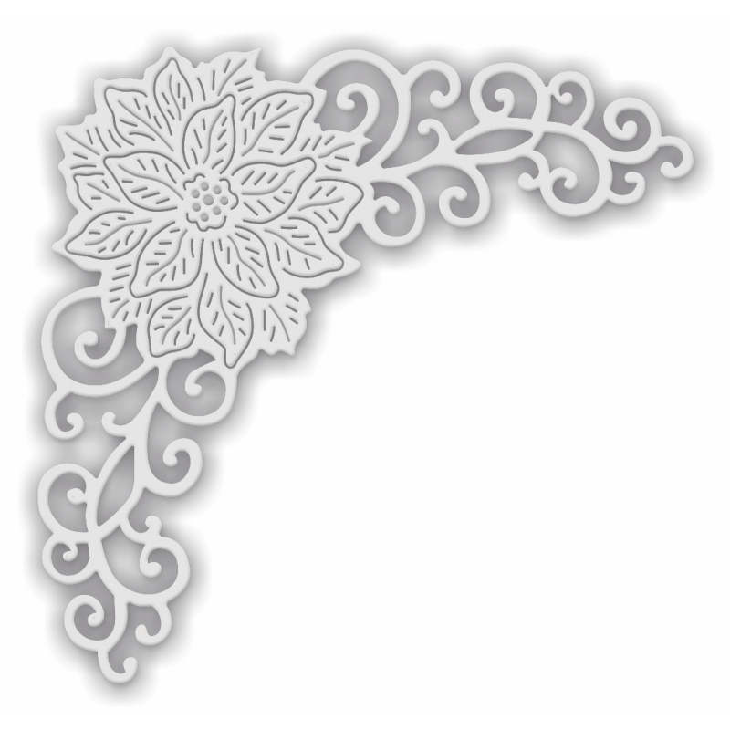 Sweet Dixie Poinsettia Swirl Corner die set