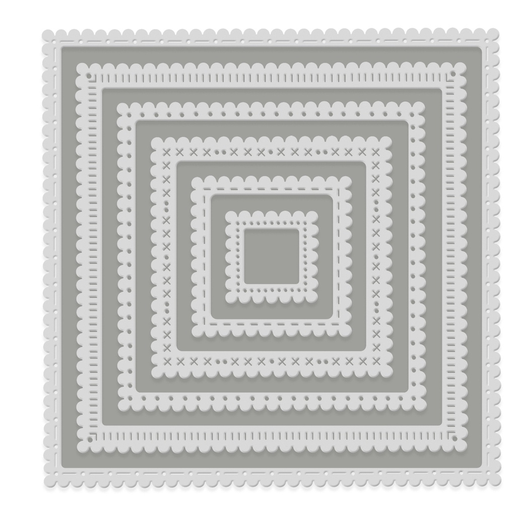Sweet Dixie Scallop Edge Stitched Mats Nesting die set