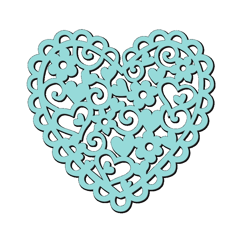 Sweet Dixie Heart & Flowers Stencil