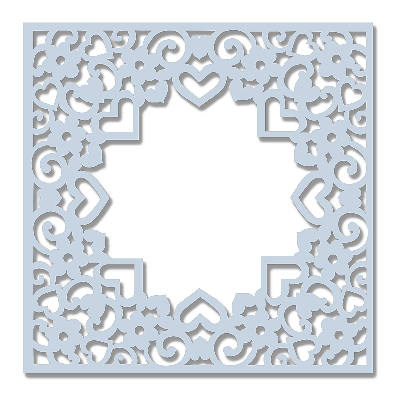 Sweet Dixie Hearts & Flowers Frame Stencil