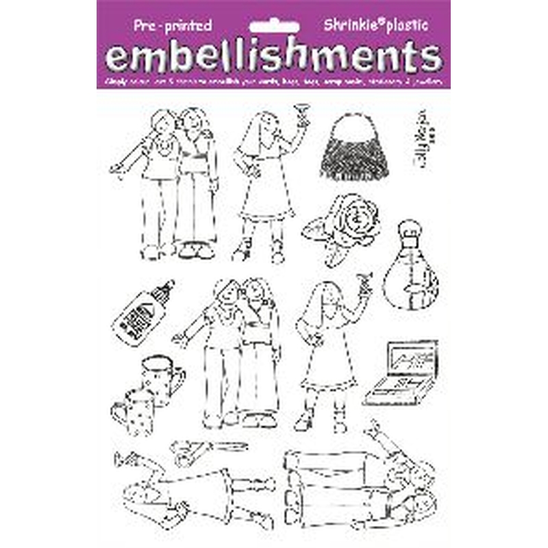 Shrink Art - Jolly Nation Party Lady (A4 white)