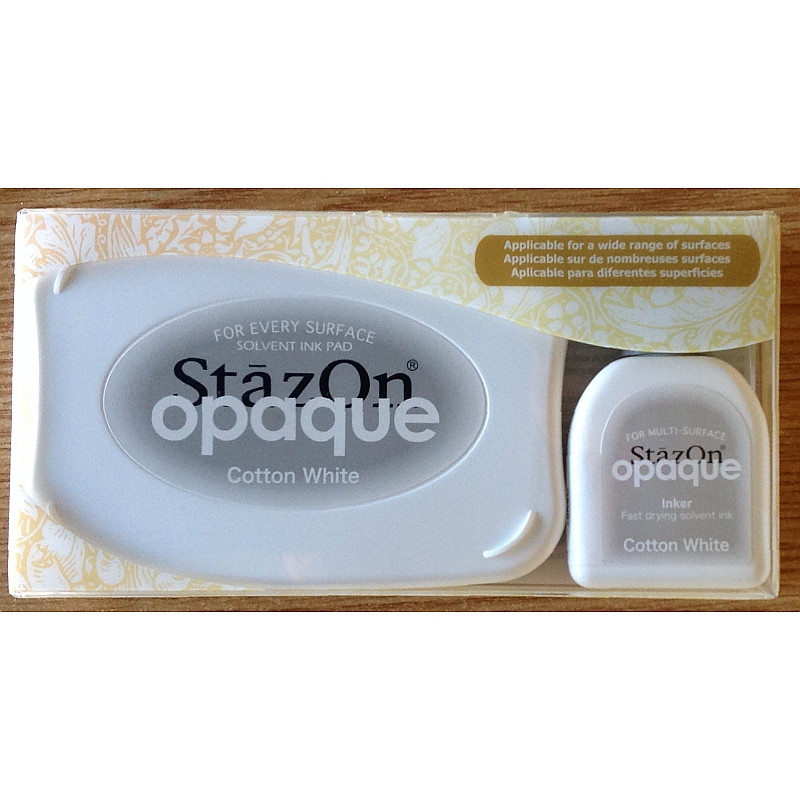 StazOn Opaque Cotton White Ink Pad + Reinker