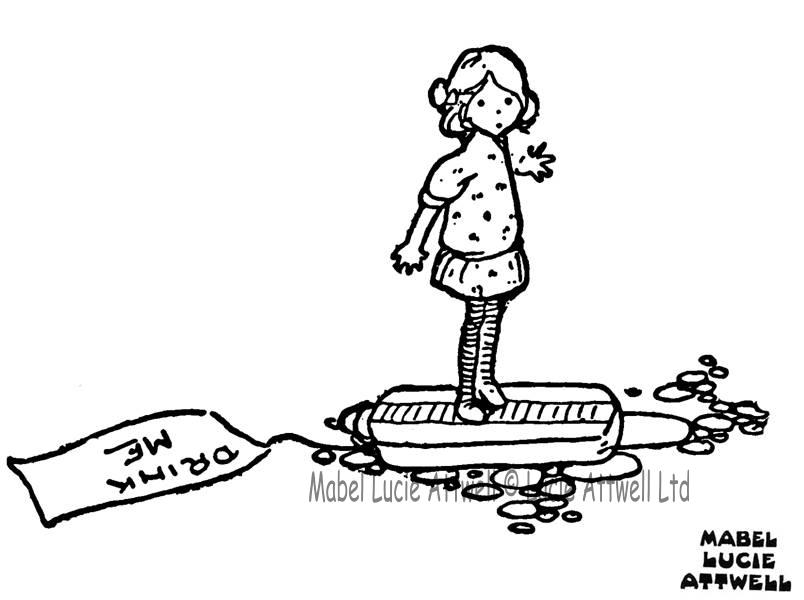 Mabel Lucie Attwell Drink Me Rubber Stamp