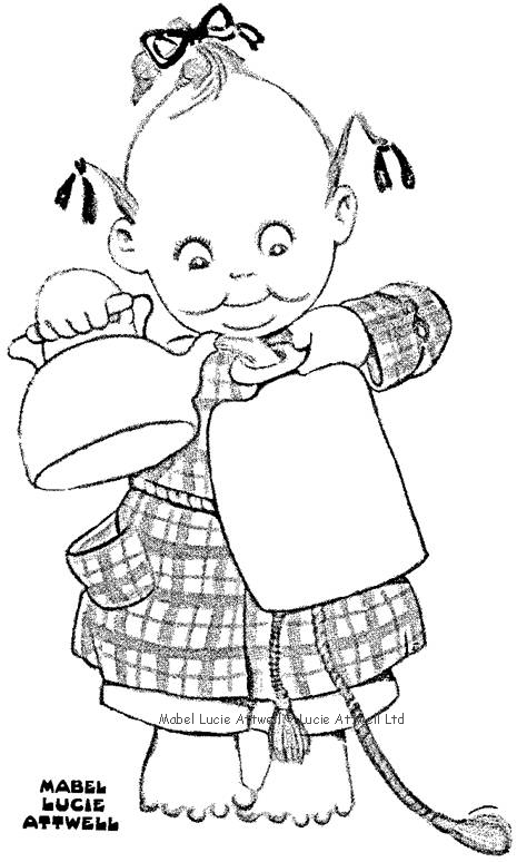 Mabel Lucie Attwell Time for Bed Rubber Stamp