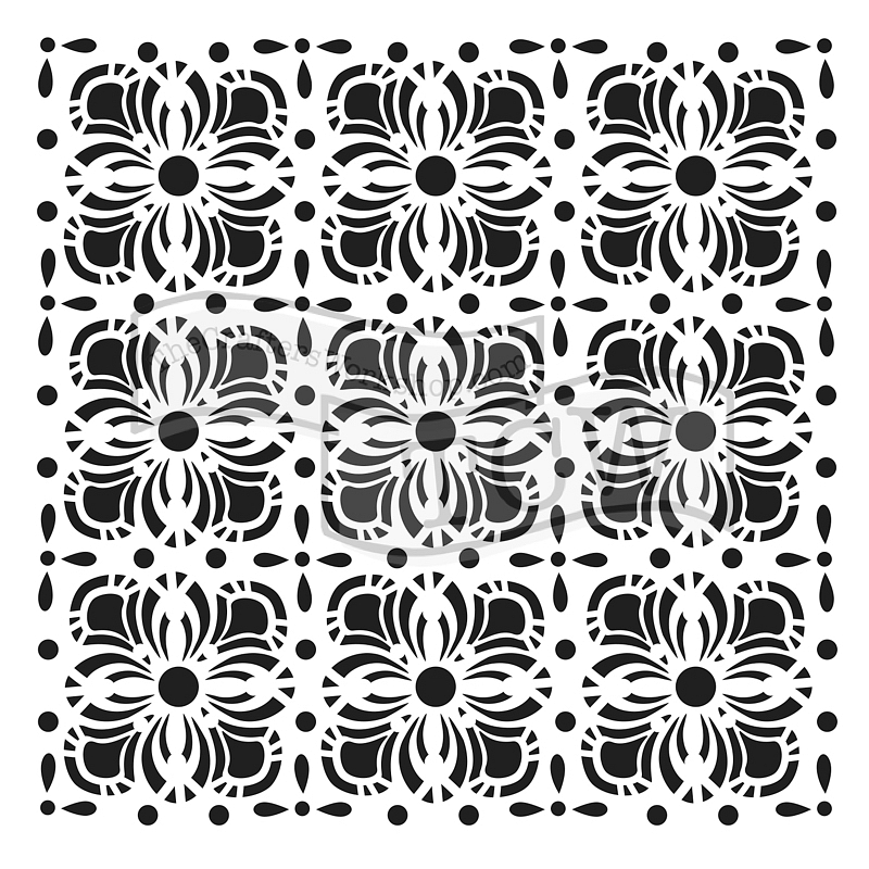 6x6 Stencil Flower Tiles