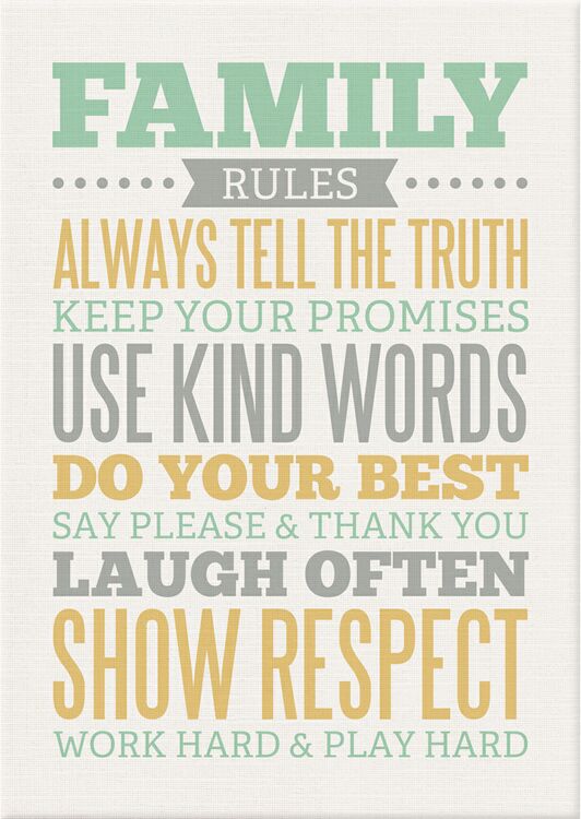 We R Memory Keepers - Family Rules - Art Board (Sold in Singles)