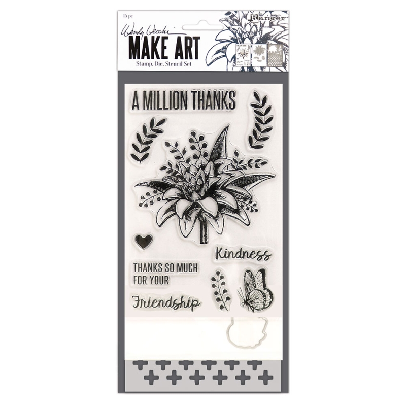 Wendy Vecchi - Stamps, Dies & Stencil Set - A Million Thanks