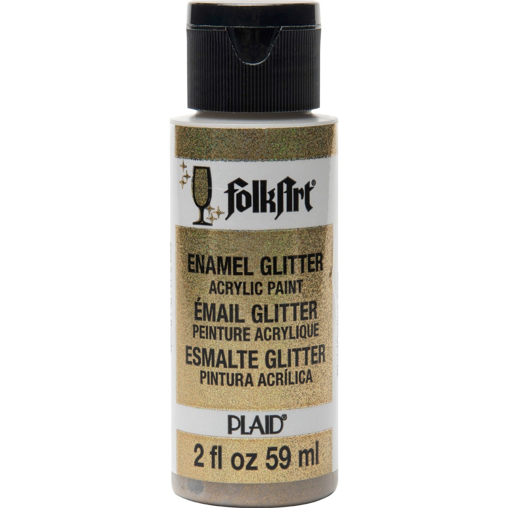 Glitter Gold Folkart Enamels Metallic - 2 Oz.