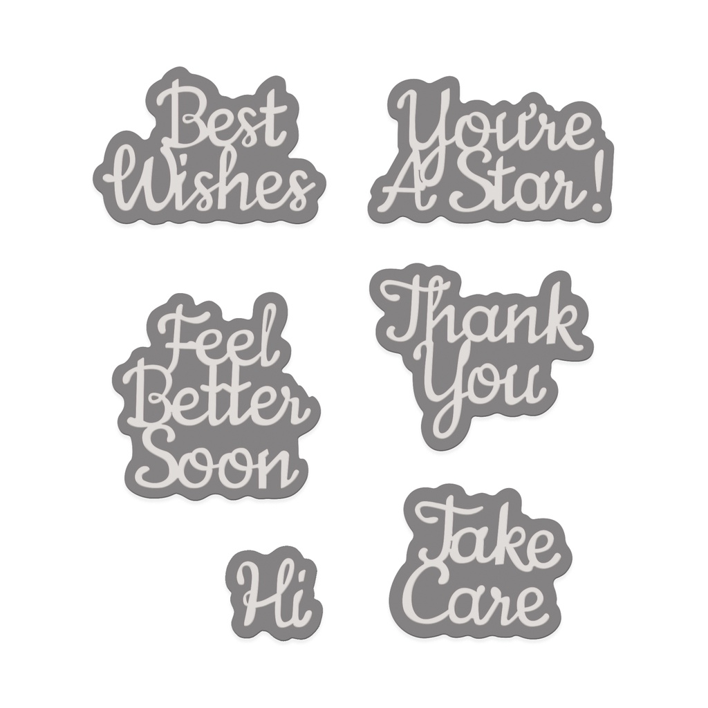 Sweet Dixie Best Wishes Layered Sentiments die set