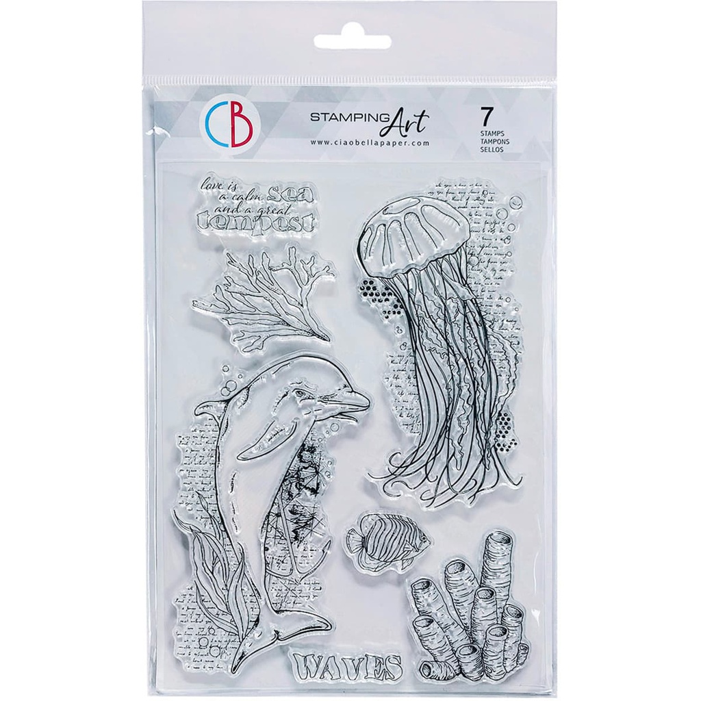 Ciao Bella Paper - Calming Sea 6"x8" stamp set