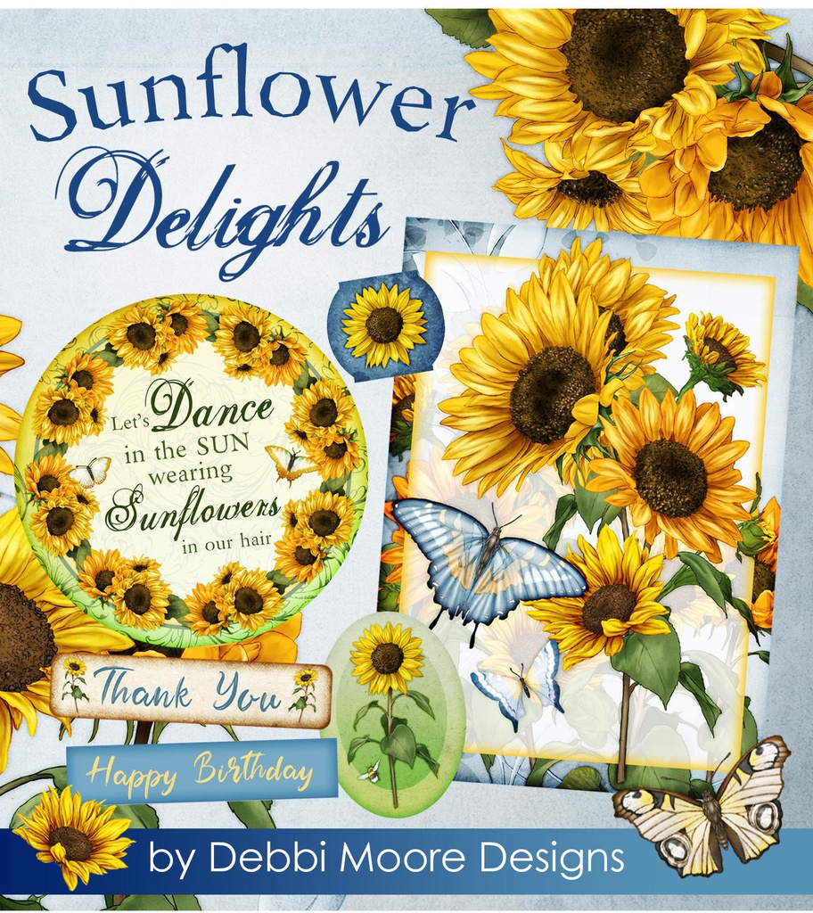 Sunflower Delights Paper Crafting Collection USB
