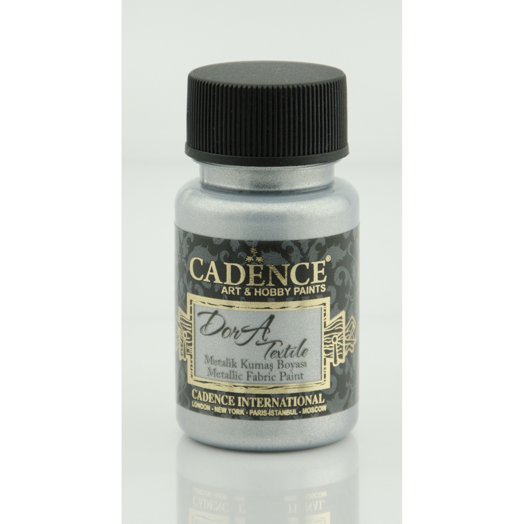 Cadence Dora Metallic Fabric Paint - Silver (50ml)