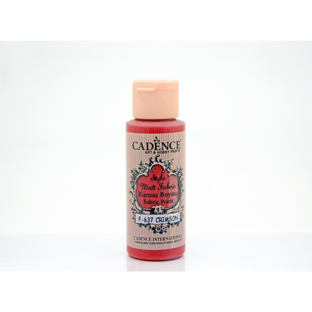 Cadence Style Matt Fabric Paint - Crimson Red (59ml)