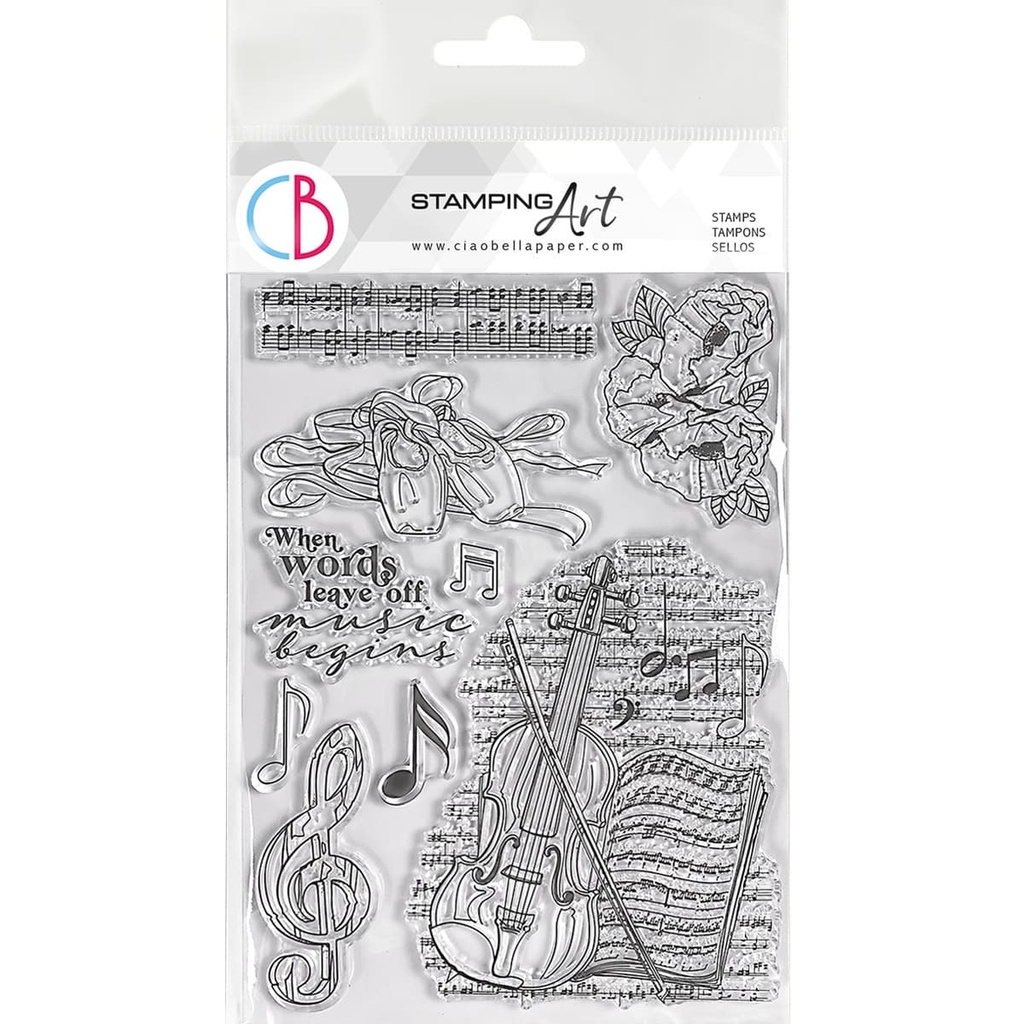 Ciao Bella Paper - Music Begins 6"x8" stamp set