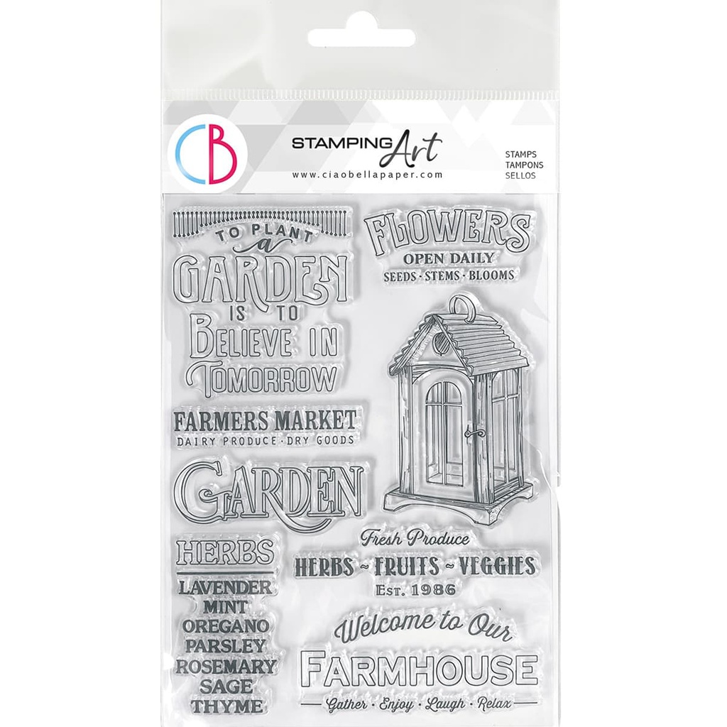 Ciao Bella Paper - Farmhouse Garden 6"x8" stamp set