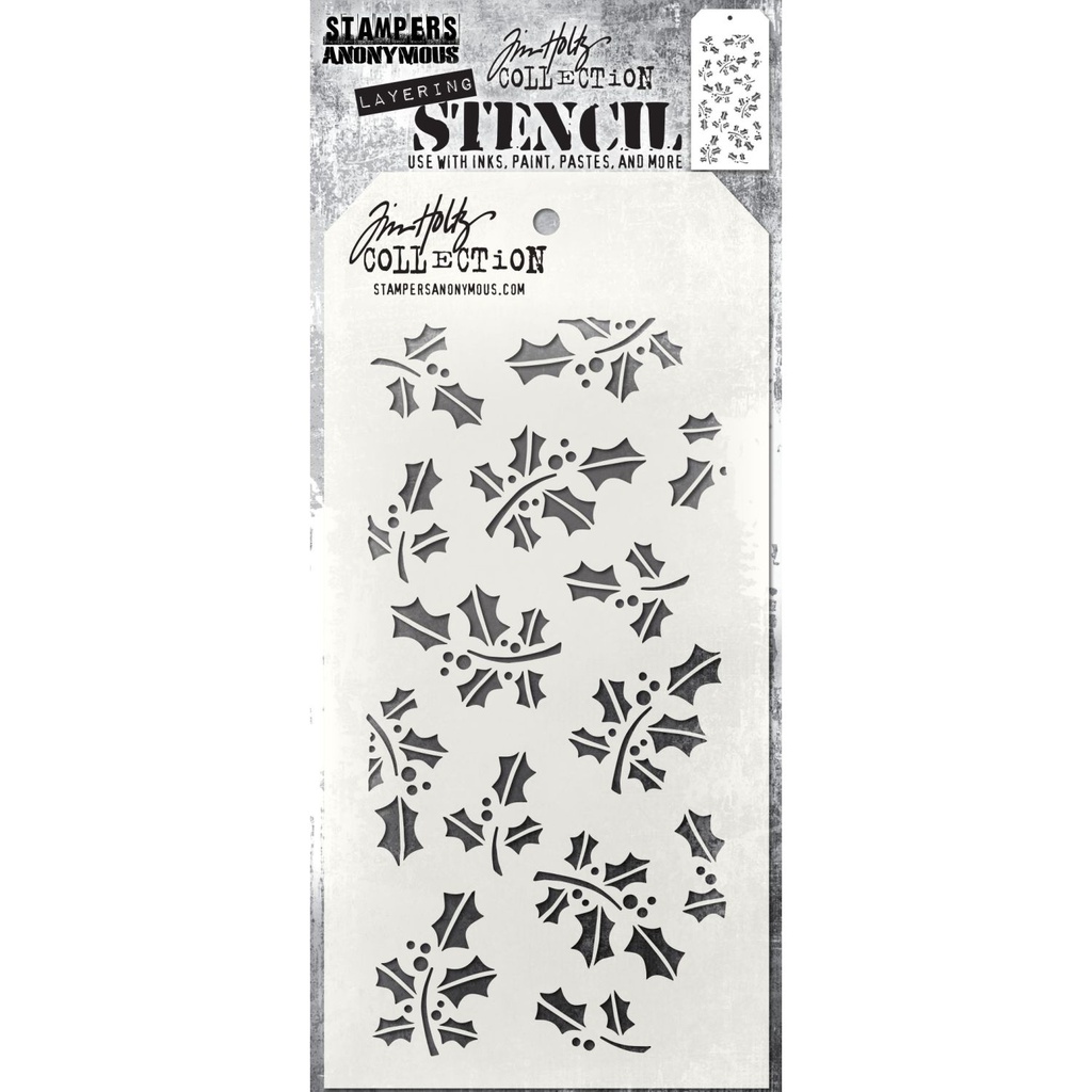 Tim Holtz Layering Stencil - Hollyberry