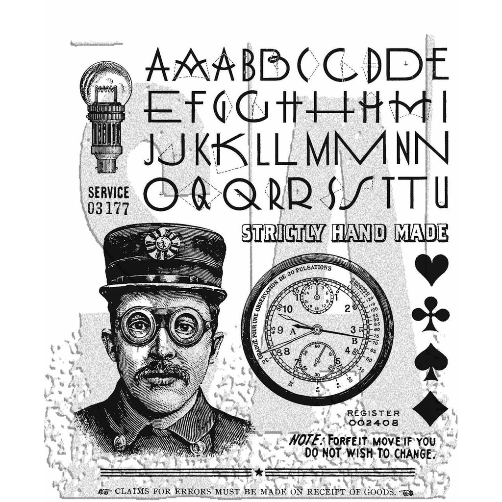 Tim Holtz - Stampers Anonymous Cling Stamps - The Inspector