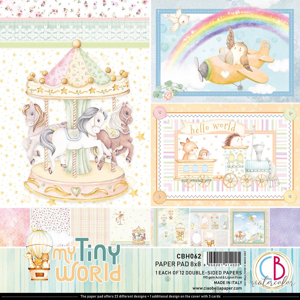 Ciao Bella Paper - My Tiny World - 8"x8" Paper Pad 