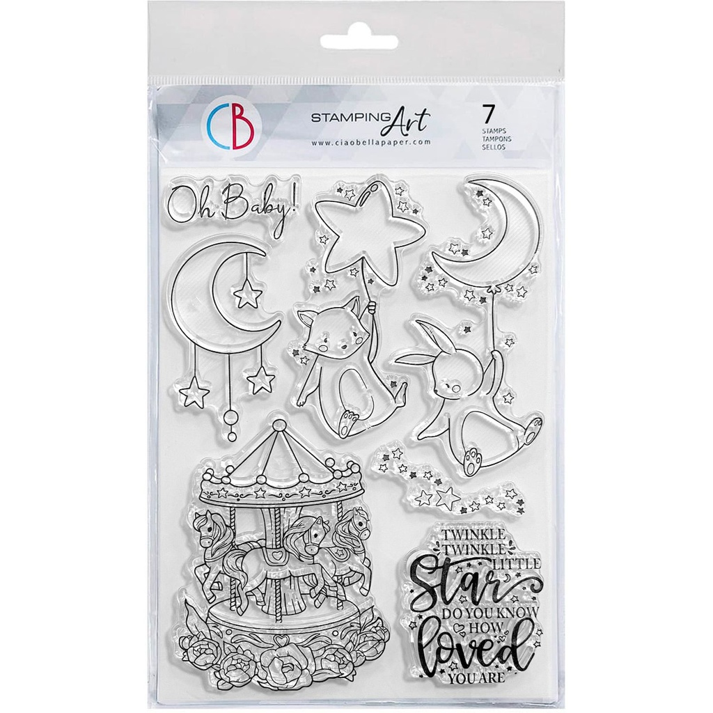 Ciao Bella Paper - Lullabys Carousel 6"x8" Stamp Set  