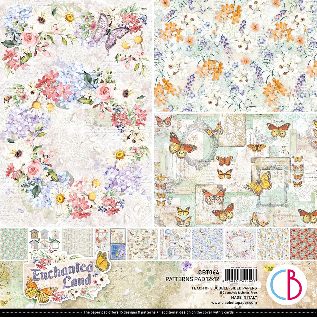 Ciao Bella Paper - Enchanted Land Patterns Pad (12x12)