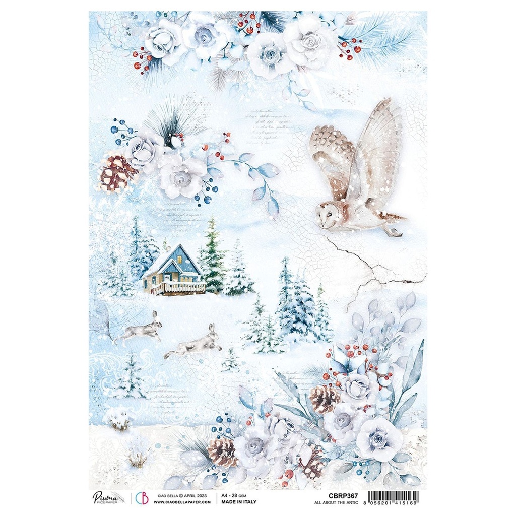 Ciao Bella Paper - All About The Arctic A4 rice paper (SINGLE Sheet)