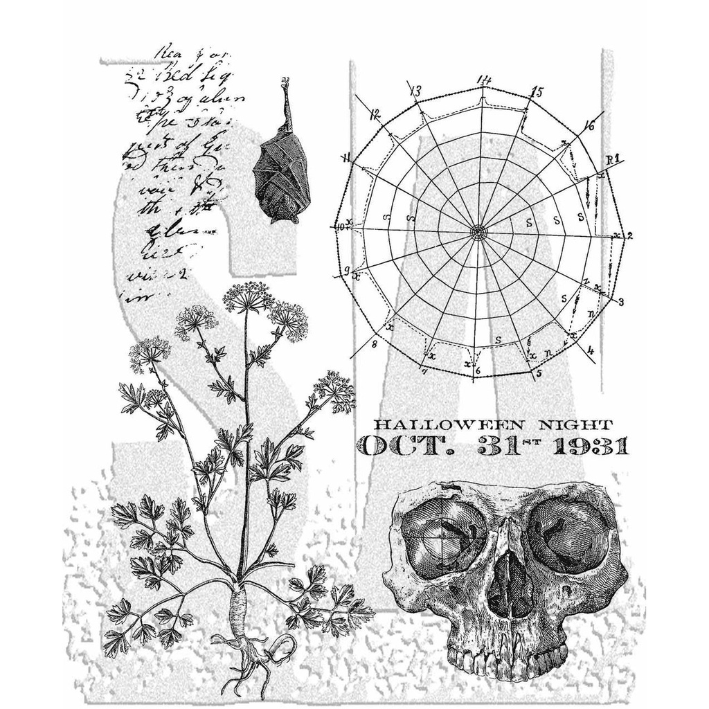 Tim Holtz - Stampers Anonymous Cling Stamps - Obscurity