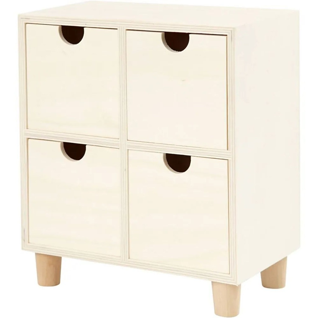 Creativ - Wood Chest - 4 Drawers
