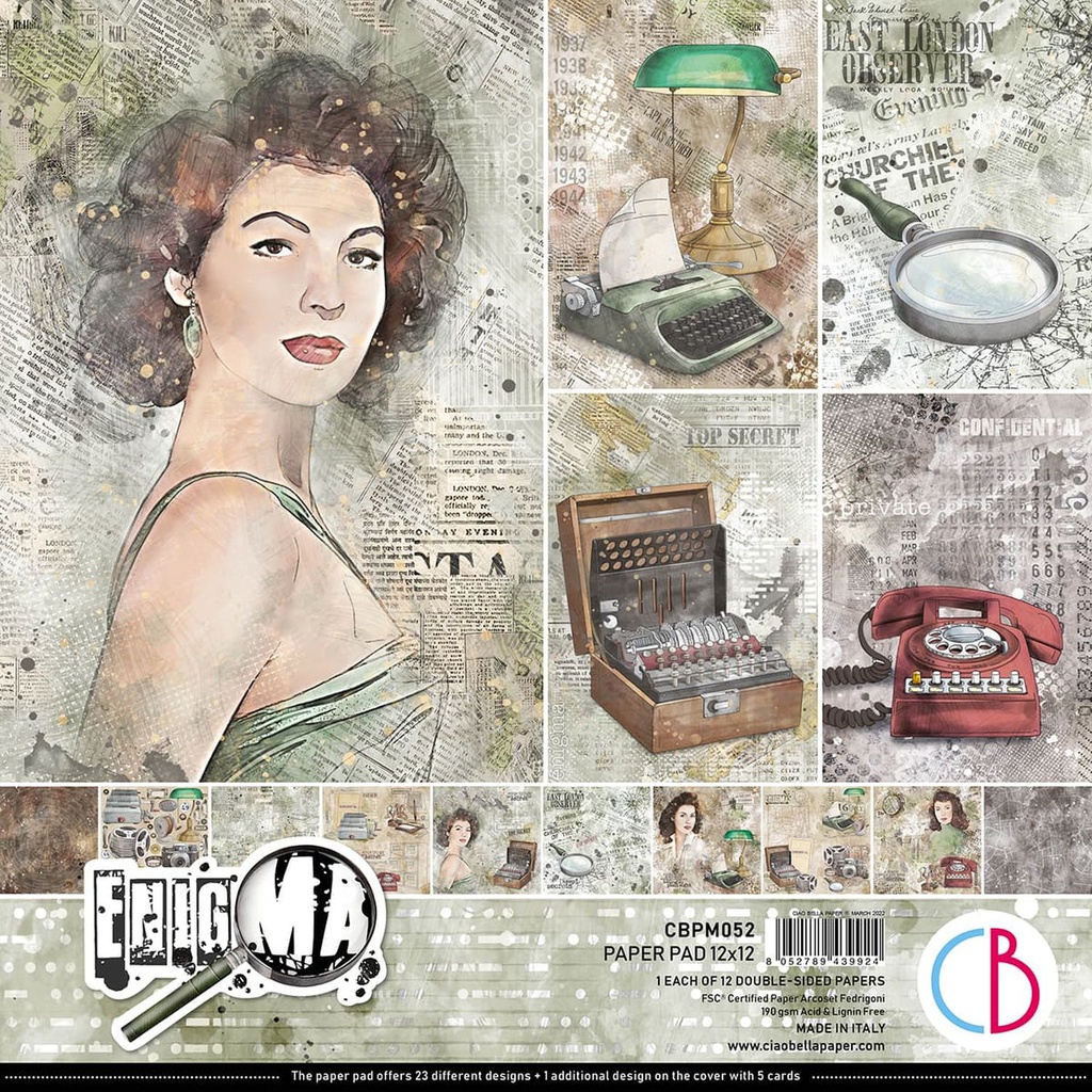 Ciao Bella Paper - Enigma Paper - 12"x12" Paper Pad 