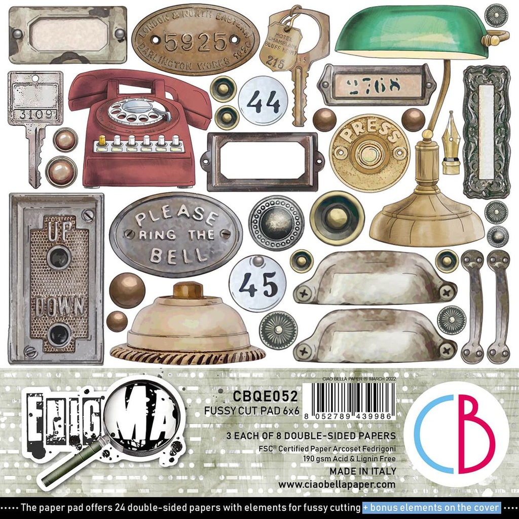 Ciao Bella Paper - Enigma Fussy Cut Pad (6"x6")