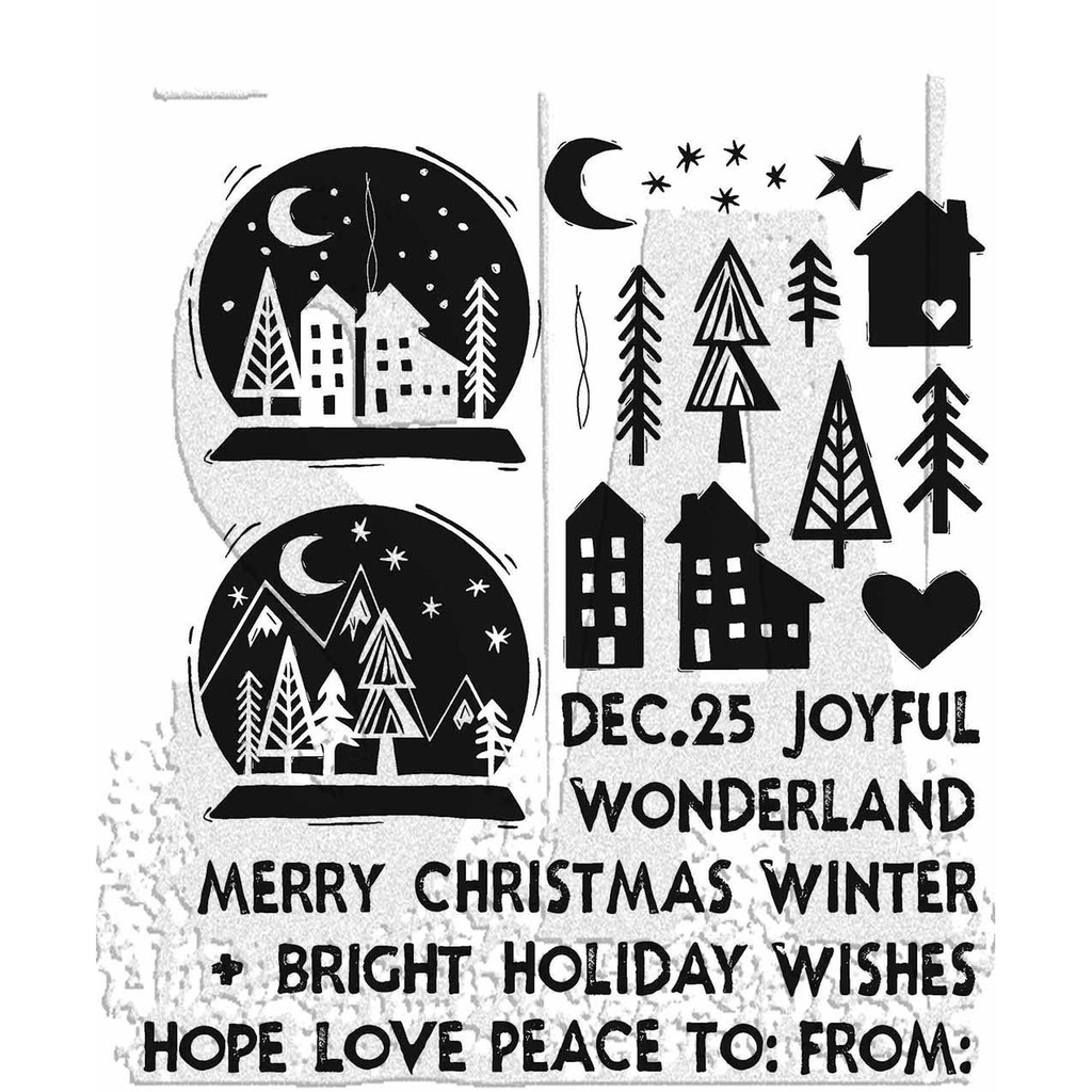 Tim Holtz - Stampers Anonymous Cling Stamps - Festive Print