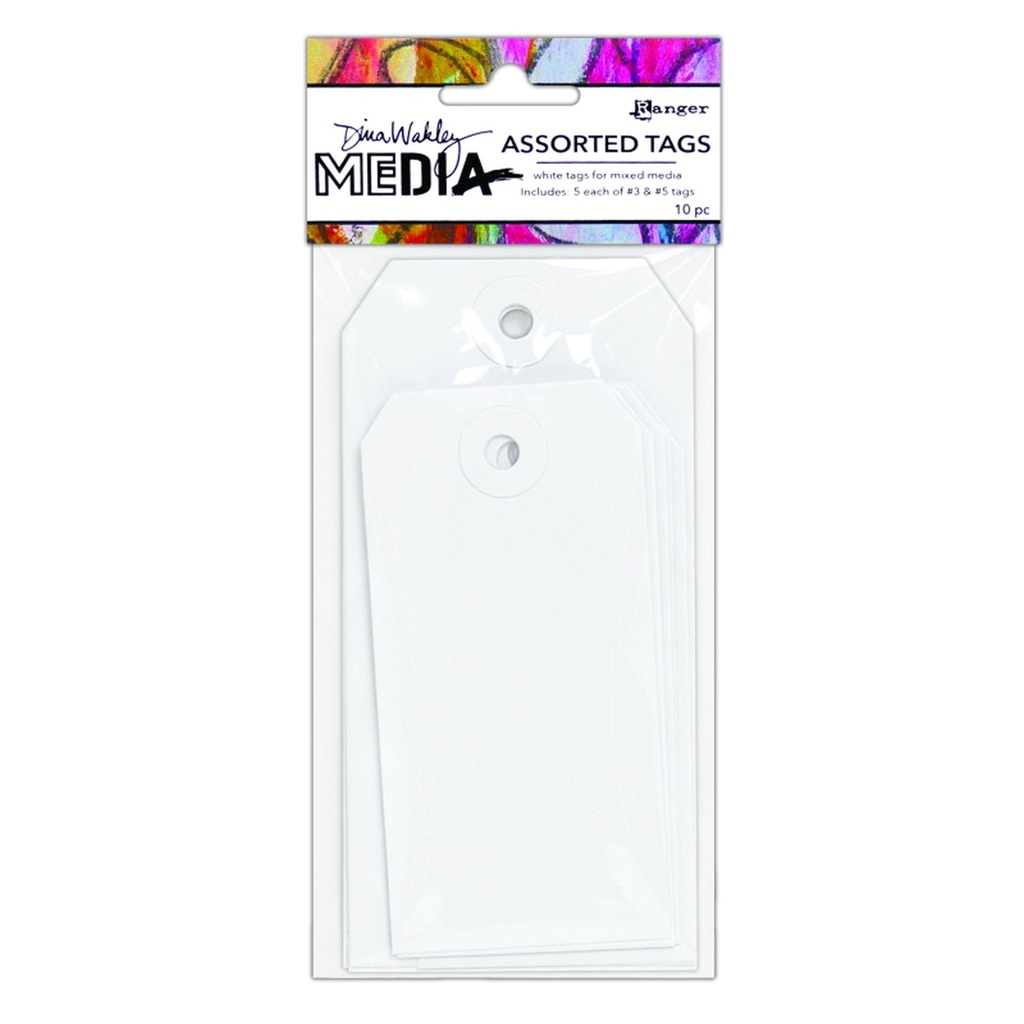 Dina Wakley Media White Tag Assortment - Small #3 & #5