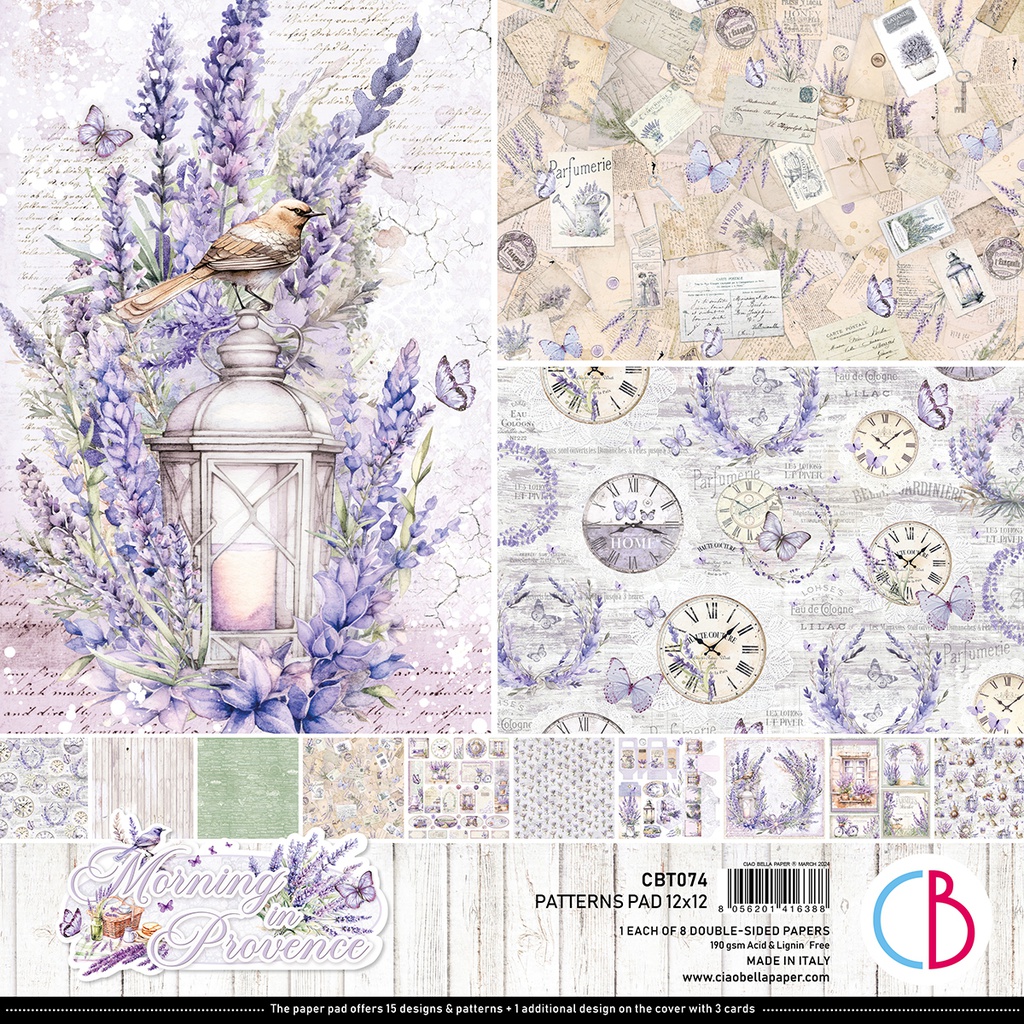 Ciao Bella Paper - Morning in Provencel Patterns Pad (12"x12")