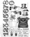 Tim Holtz - Stampers Anonymous Cling Stamps - Curiosity Shop