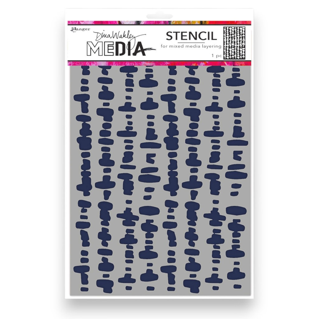 Dina Wakley MEdia Stencil - Dash Columns 