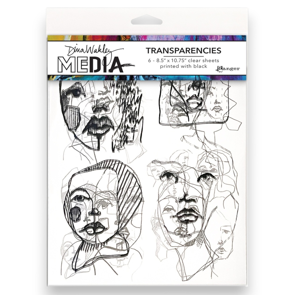 Dina Wakley Media Transparencies - Abstract Portraits Set 2 