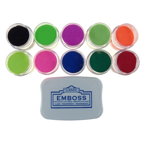 Sweet Dixie Embossing Powder Selection - Brights + ink pad