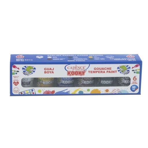 Cadence Kooky Gouache Tempera Paint Set (6 Pieces)