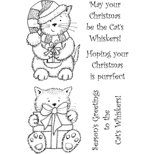Linday Mason Christmas Cats Whiskers stamp set