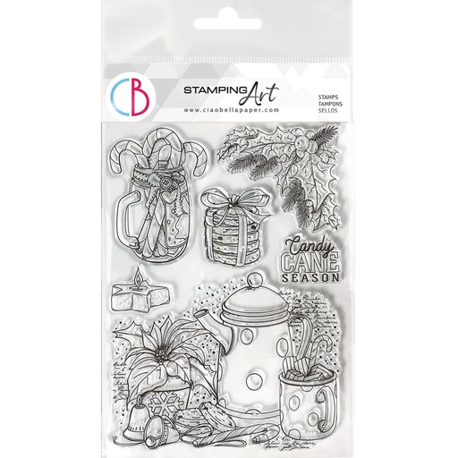 Ciao Bella Paper - Candy Cane Season 6"x8" stamp set