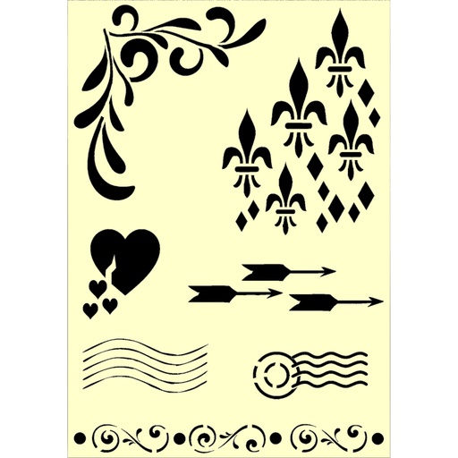 Personal Impressions Postage Mark & Shapes A5 Mylar Stencil 