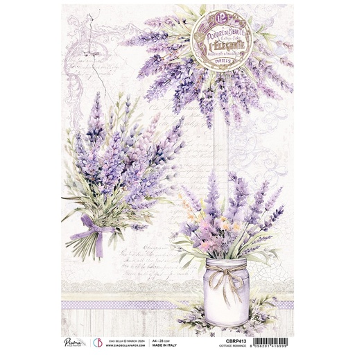 Ciao Bella Paper - Cottage Romance A4 Rice Paper (Single Sheet)