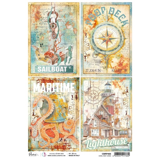 Ciao Bella Paper - Coral Reef Cards A4 Rice Paper (Single Sheet)