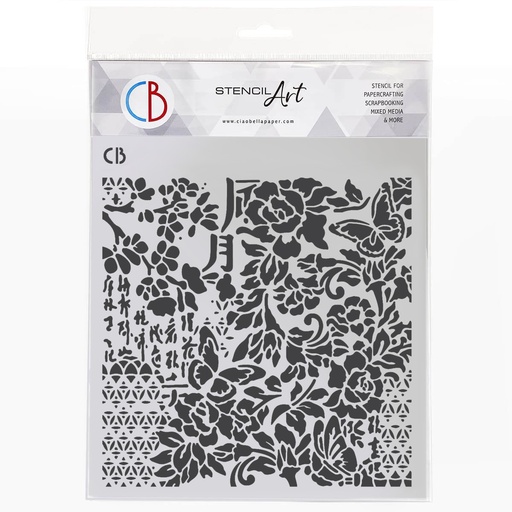 Ciao Bella 8" x 8" stencil - Harmonious Flowering 