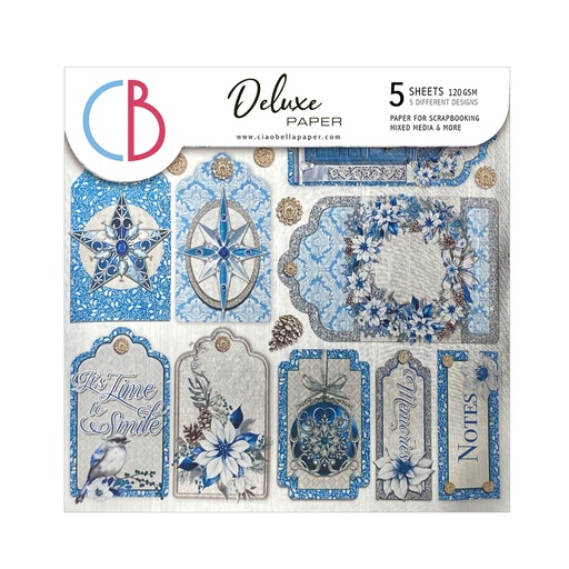 Ciao Bella Paper - Elegance of Blue 6"x6" Deluxe Silver Paper 