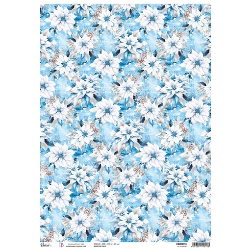 Ice Flowers - Ciao Bella Piuma Rice Paper A3 - Single Sheet