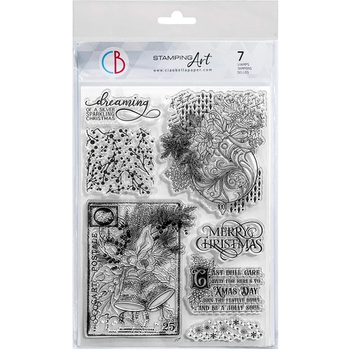 Ciao Bella Paper - Silver Bells 6"x8" stamp set